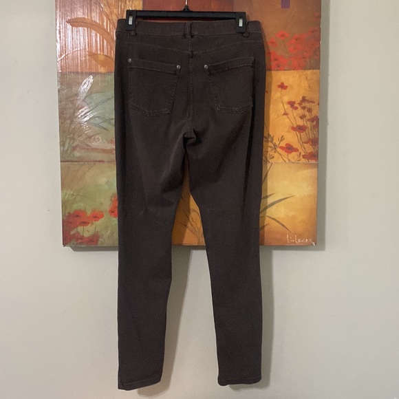 SIZE MED HUE DARK BROWN JEGGINGS - Picture 2 of 3